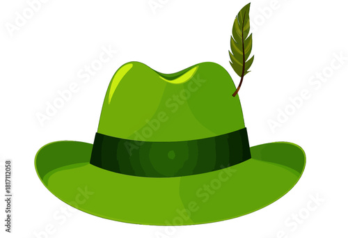 Vibrant Green Fedora with Dashing Feather Accentuating Unique Style and Elegance in Modern Hat Fashion with Classic Touches