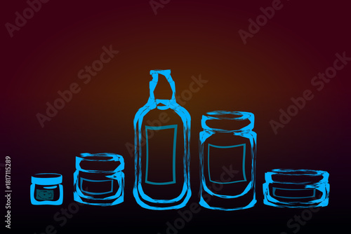 perfume bottle mockup, glass skincare cream container