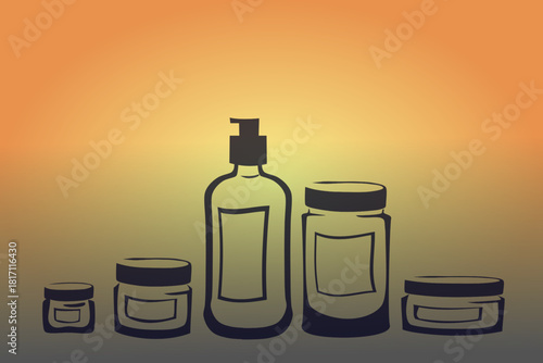 perfume bottle mockup, glass skincare cream container