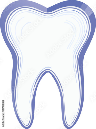 tooth,bir dişin vektör çizimi 