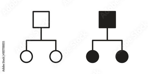 Flowchart icon doodle set. editable outline stroke vector eps