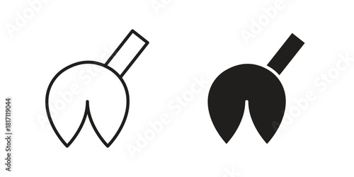 Fortune cookie icon doodle set. editable outline stroke vector eps