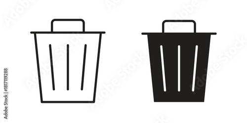 Garbage icon doodle set. editable outline stroke vector eps