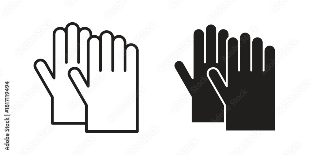 Obraz premium Gloves icon doodle set. editable outline stroke vector eps