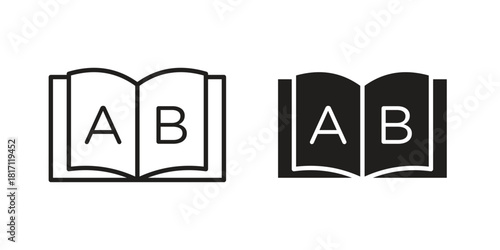 Glossary icon doodle set. editable outline stroke vector eps