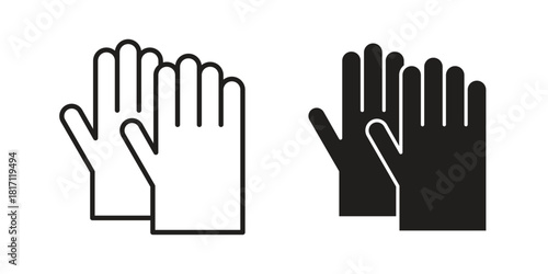 Gloves icon doodle set. editable outline stroke vector eps