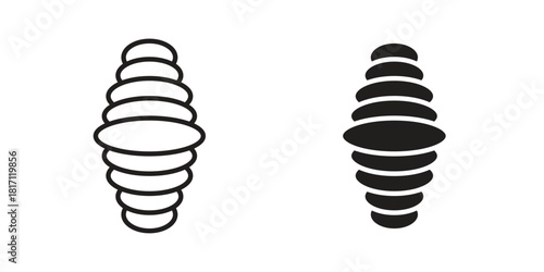 Grub icon doodle set. editable outline stroke vector eps