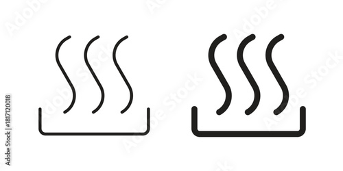 Heat icon doodle set. editable outline stroke vector eps