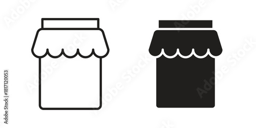 Honey jar icon doodle set. editable outline stroke vector eps