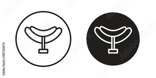 Horse saddle icon doodle set. editable outline stroke vector eps