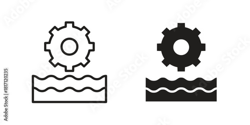 Hydraulic energy icon doodle set. editable outline stroke vector eps