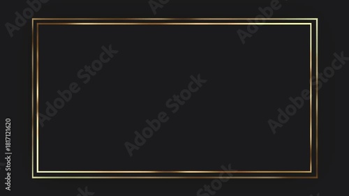 Double gold frame on dark grey background.