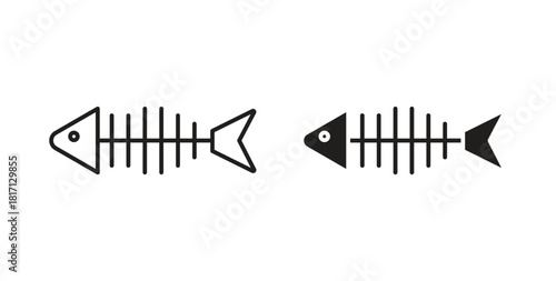 Fish bone icon isolated vector Illustration. Vector pictogram for web and app