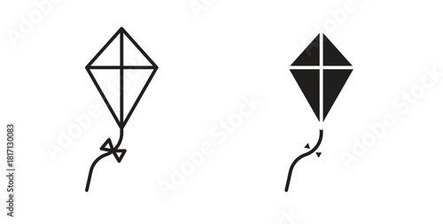 Flying a kite icon isolated vector Illustration. Vector pictogram for web and app