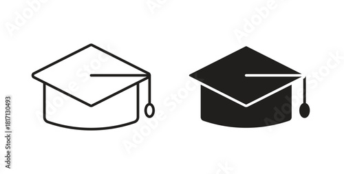 Graduation hat icon isolated vector Illustration. Vector pictogram for web and app