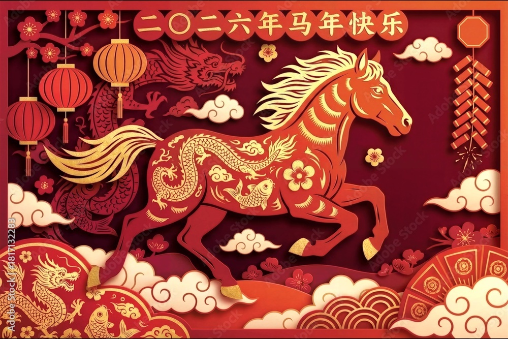 Fototapeta premium chinese new year horse
