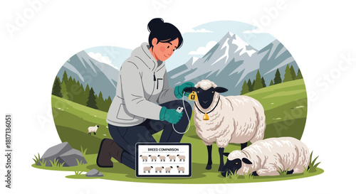 Sheep farming management innovation using technology for breed comparison research