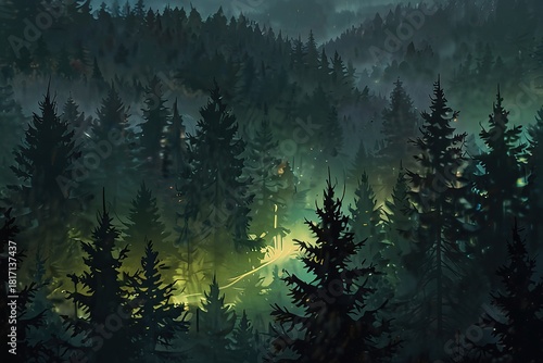 forest in the morning