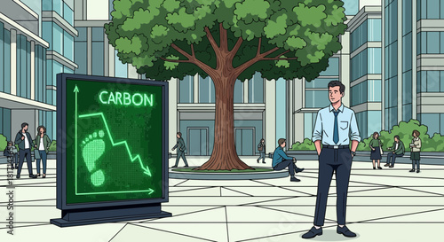 Lower carbon footprint awareness in urban green spaces for environmental sustainability