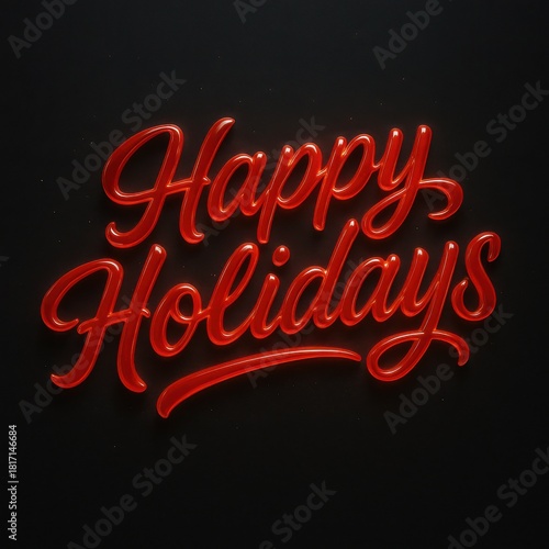Happy Holidays Lettering Glow