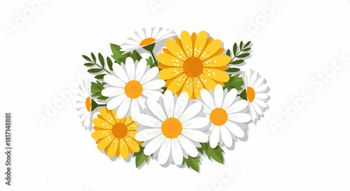 Elegant Daisy Arrangement With White And Yellow Flower Heads