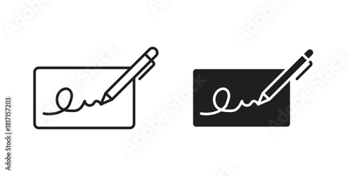 Electronic signature icon for web and app. vector illustration eps
