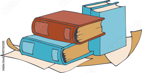 Three books stacked on top of each other