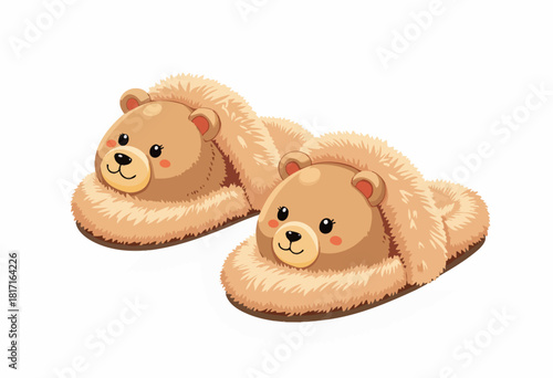 Cozy and Adorable Fuzzy Bear Slippers Offering Comfort and Warmth with a Cute Teddy Bear Design Perfect for Indoor Relaxation and Lounging