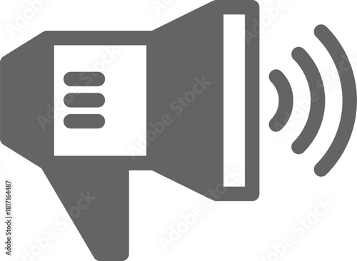 A black and white image of a microphone with a sound wave coming out of it