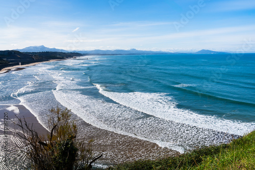 The beautiful Basque Coast beach in Biarritz, France.