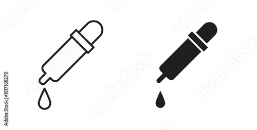 Eye dropper half icon with glyph and line. black vector icons for Web UI