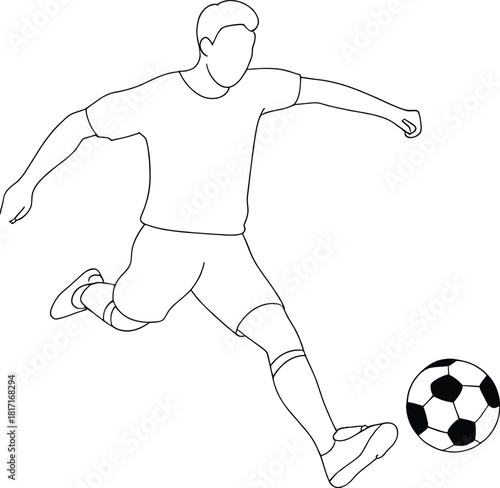 Soccer Player Kicking the Ball – Action Illustration