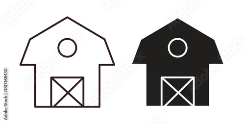 Farm icon with glyph and line. black vector icons for Web UI