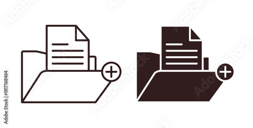 File medical icon with glyph and line. black vector icons for Web UI