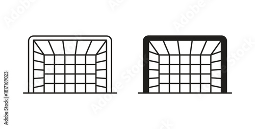 Goal net icon with glyph and line. black vector icons for Web UI