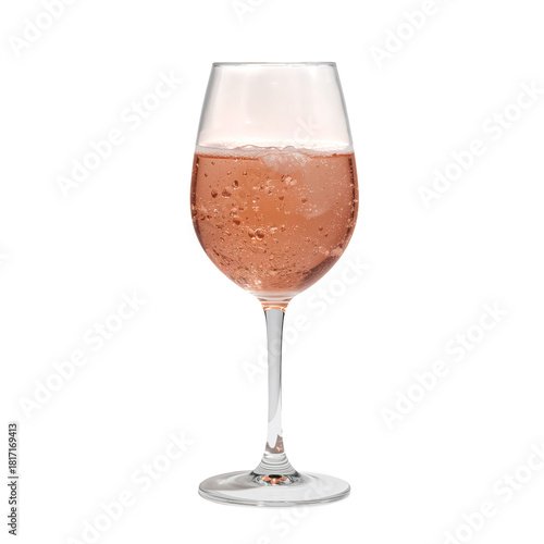 Refreshing Rose Drink Served With Ice in a Clear Glass