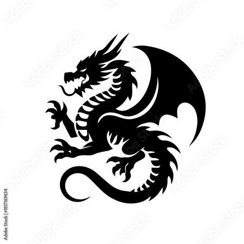 dragon on black background
