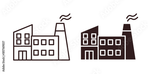 Industry icon with glyph and line. black vector icons for Web UI