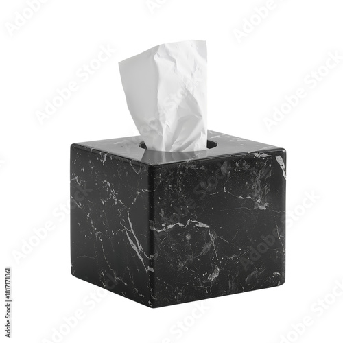 Elegant Black Marble Tissue Box Holder for Home or Office Use