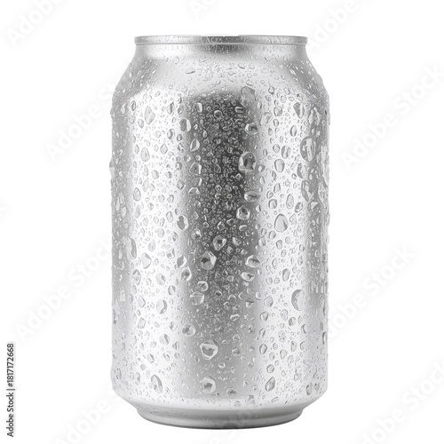 Freshly Chilled Beverage Can With Condensation on a Hot Summer Day
