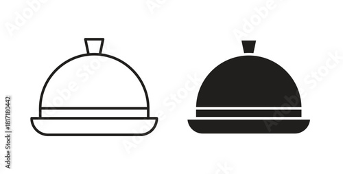 Food tray icon concept set. Simple icon collection