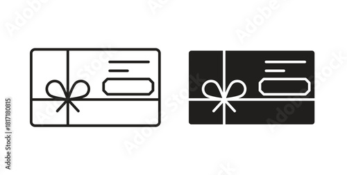 Gift card icon concept set. Simple icon collection