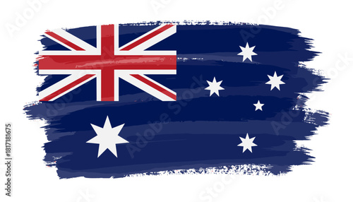 Artistic brushstroke illustration of Australian flag for Australia Day  
