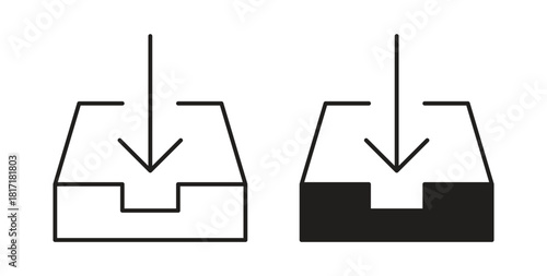 Inbox icon concept set. Simple icon collection