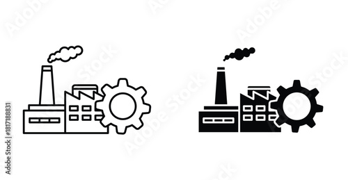 Factory and gear icon