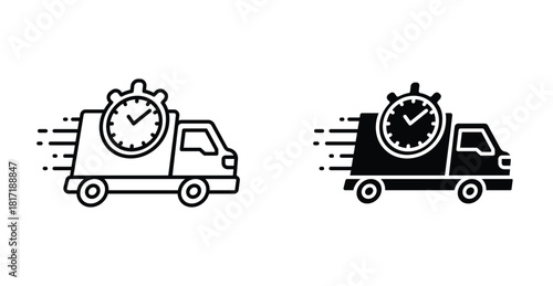 Fast delivery truck icon