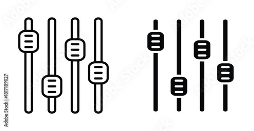 Filter Control icon. Line with editable stroke and flat for Web