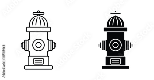 Fire hydrant icon. Line with editable stroke and flat for Web