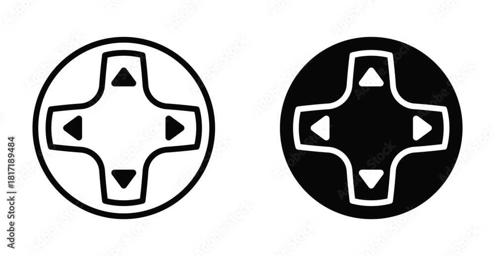 Fotografie Game Controller Arrows Icon Set