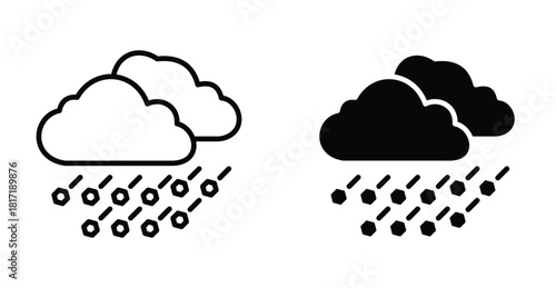 Hail icon. Line with editable stroke and flat for Web